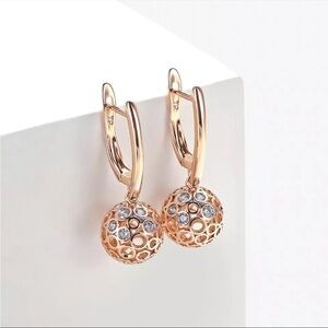 🌟SALE🌟 Rose Gold Plated Zirconia Ball Drop Earrings